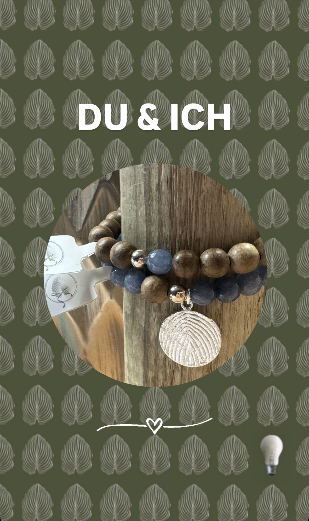 armbänder "du & ich" crystal denim blue, walnusskugel mit silber 925