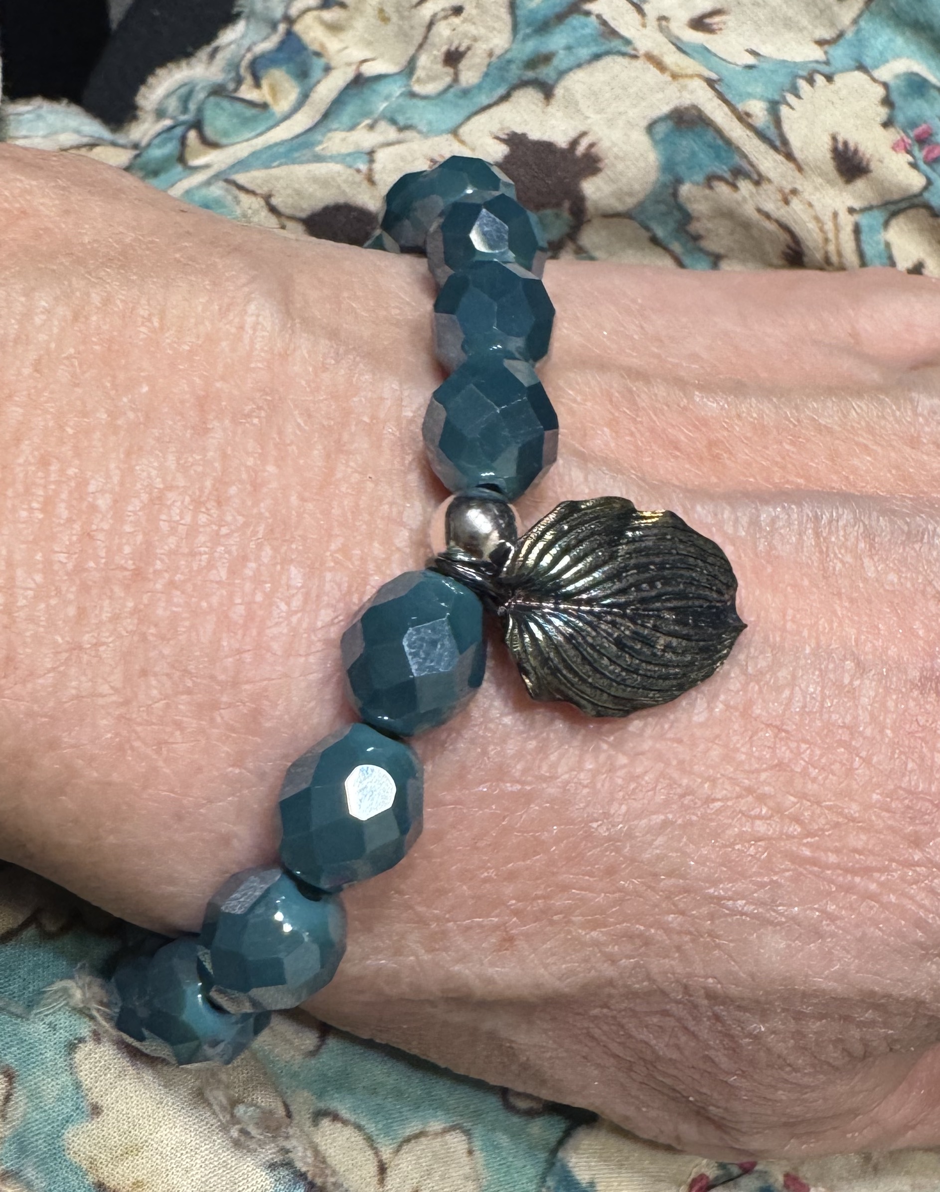 armband – blue zircon & hostablatt silber 925 patina blue nr.5