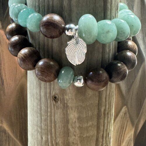 armbänder "du & ich" dark grey crystal & adlerholz mit silber 925 nr.12