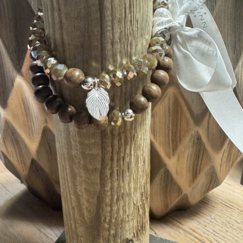 armbänder "du & ich" dark grey crystal & adlerholz mit silber 925 nr.12