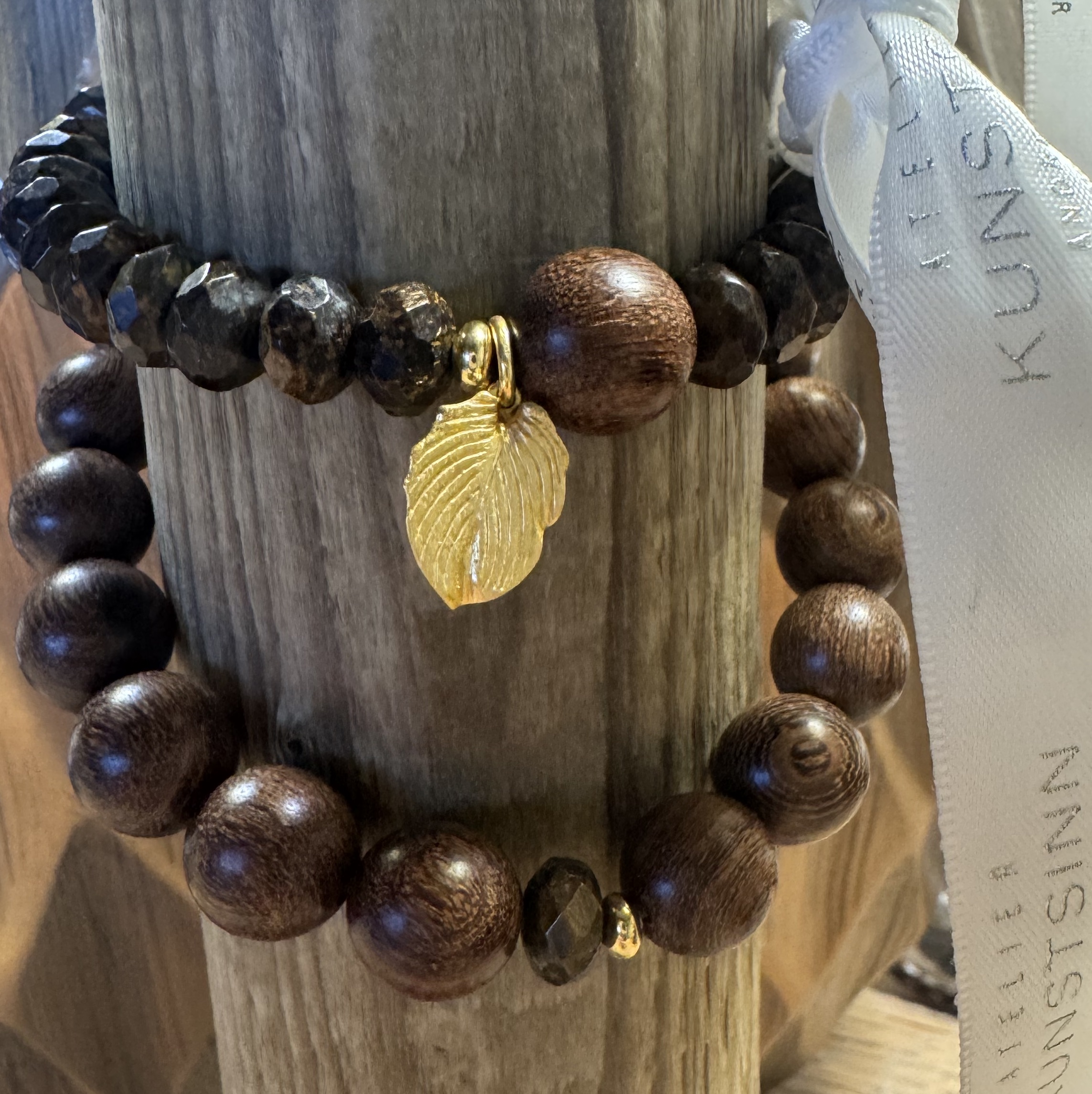 Armbänder "DU & ICH" - Bronzit & Nussbaum mit Silber 925 / Nr.7