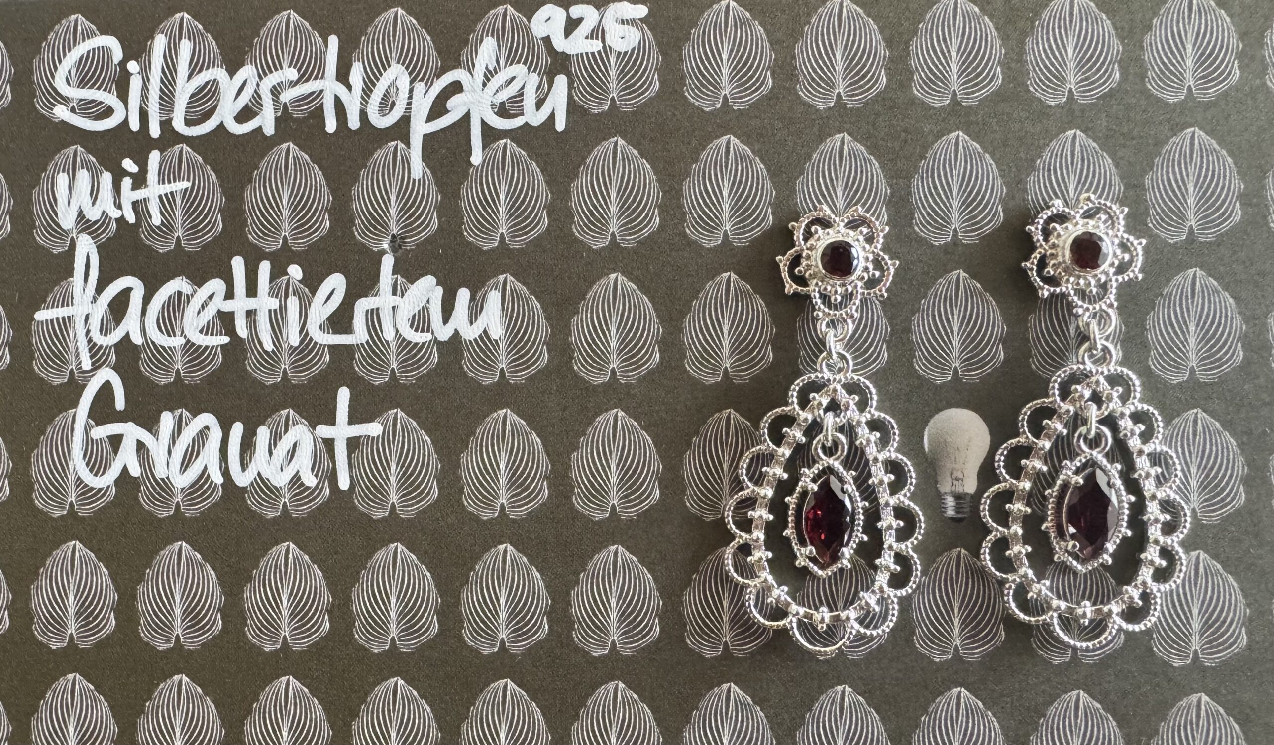 ohrstecker silber 925 mit facettiertem granat